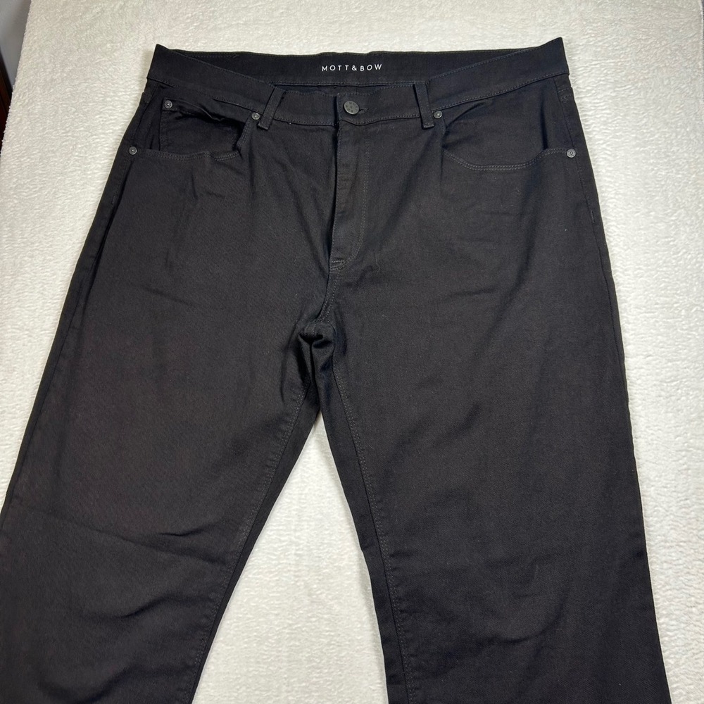 Mott & Bow The Jay Straight Leg Jeans Mens 38x32 Black Rinse Stretch Denim Pants